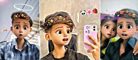 Snapchat Cartoon Face Boy and Girl